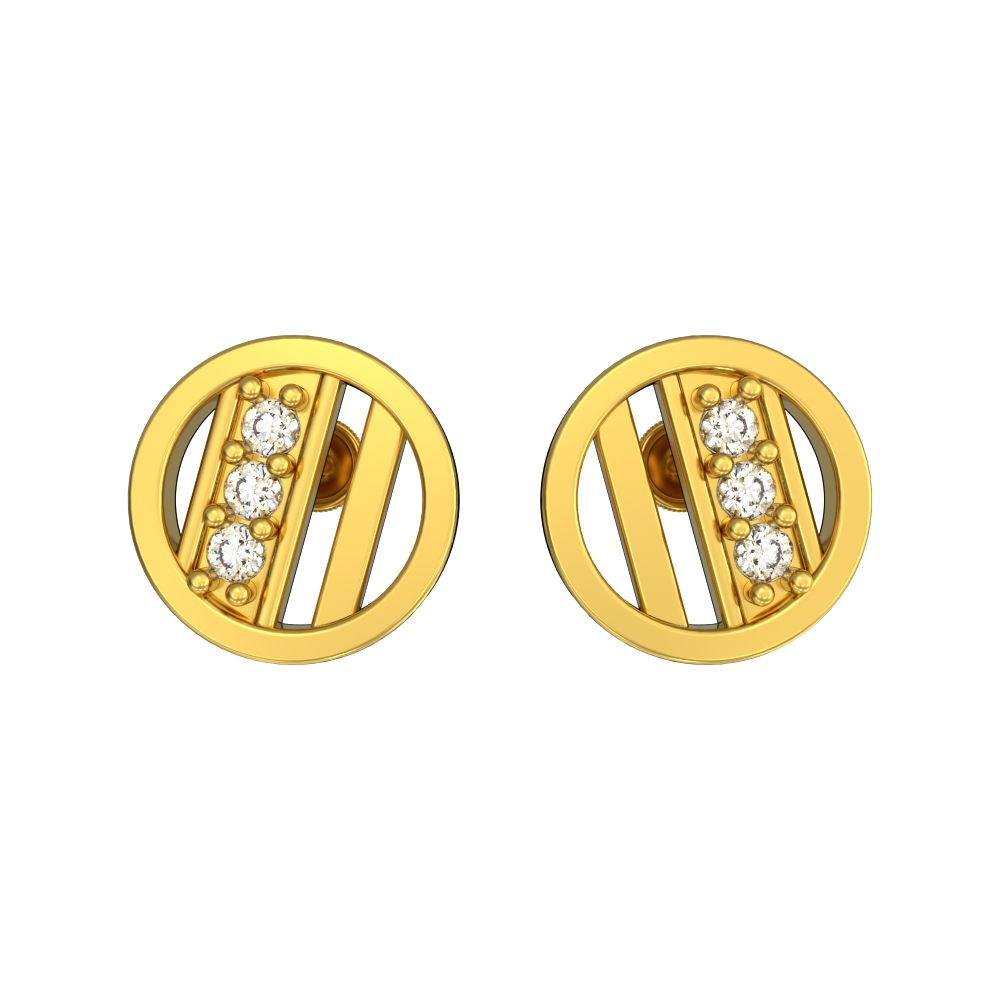 Flatty Prong Set Gold Studs