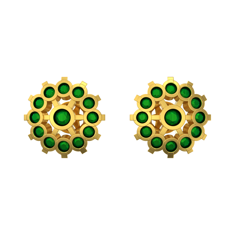 Closed Floret Setting Stud Earrings