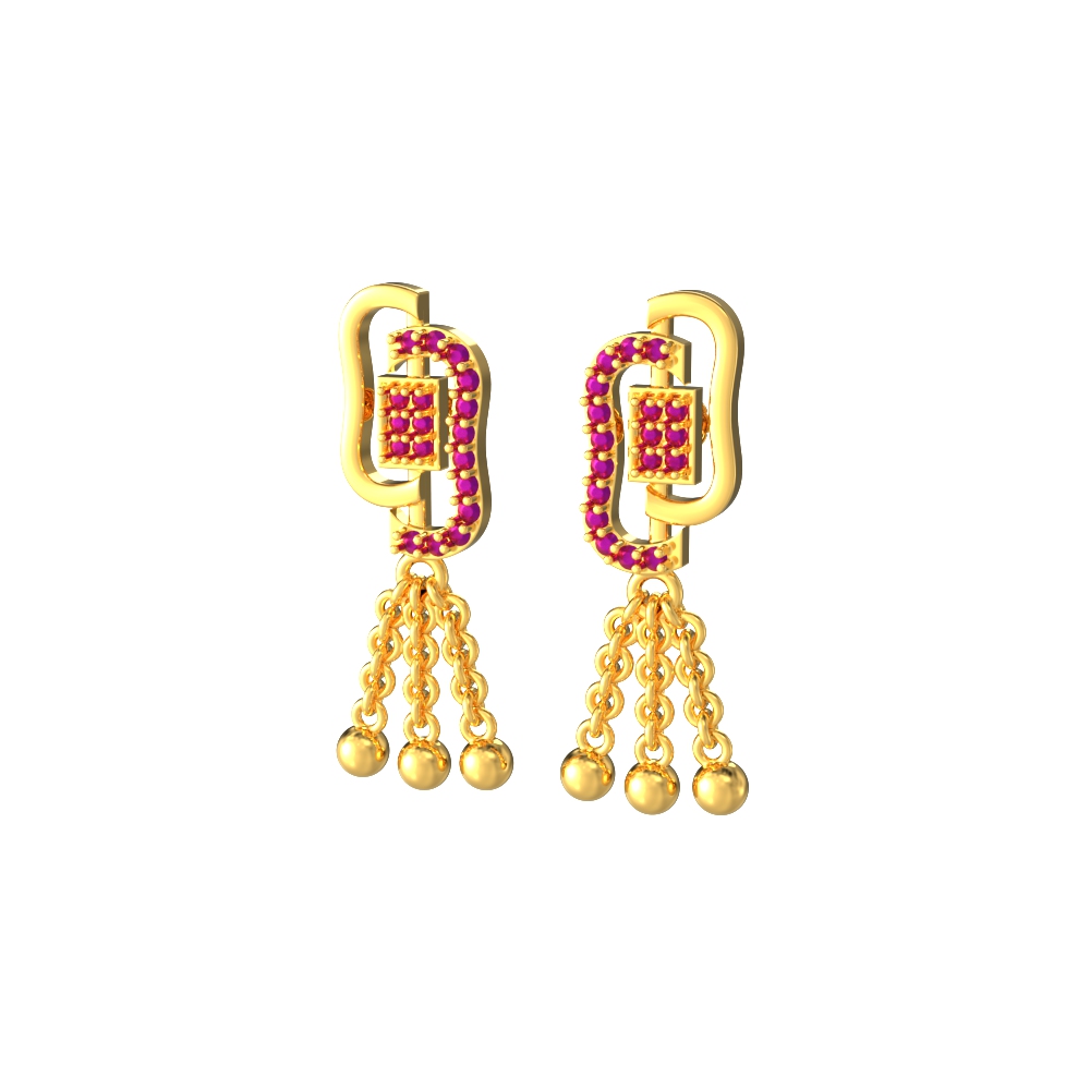 Gold drop earring