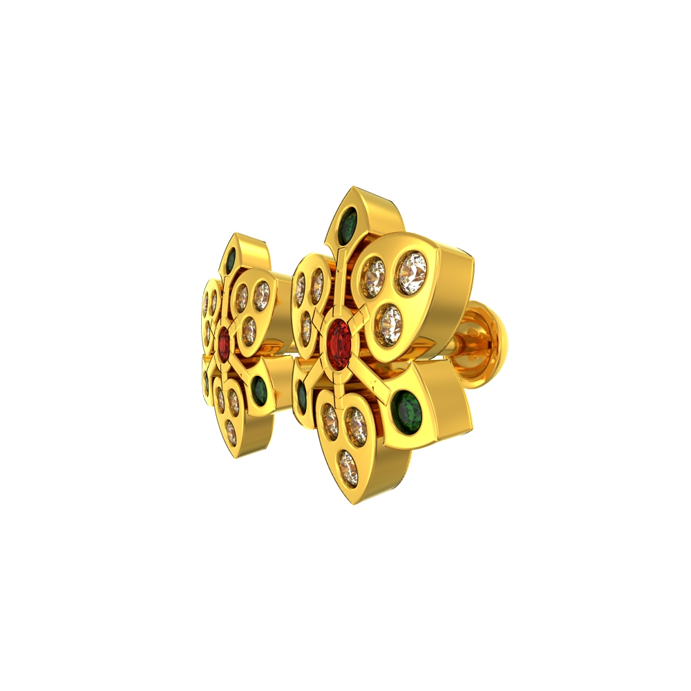 Golden Sunburst Blossoms Studs