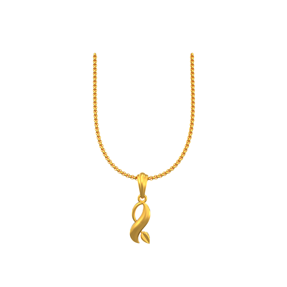 Leaf Gold Pendant For Women