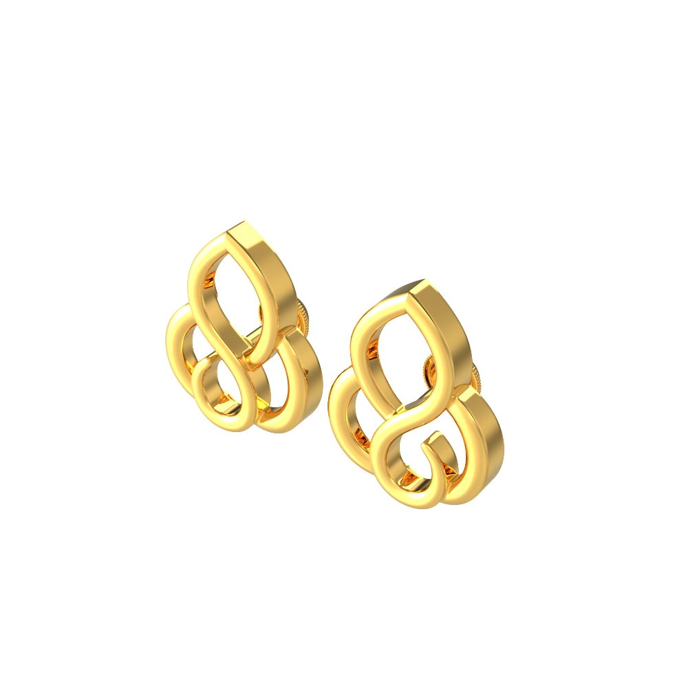 Light Weight Gold Stud Elegant Earring