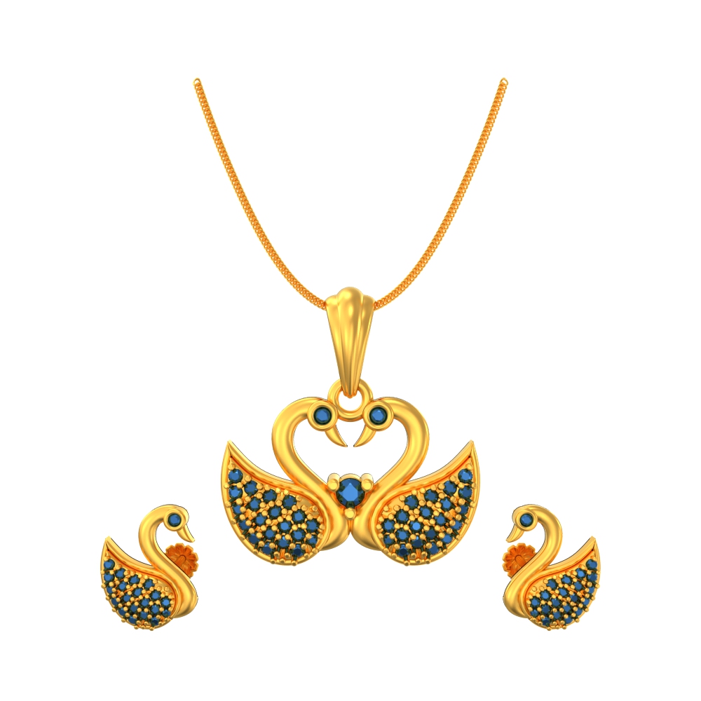 Lovely-Swan-Pendant-set