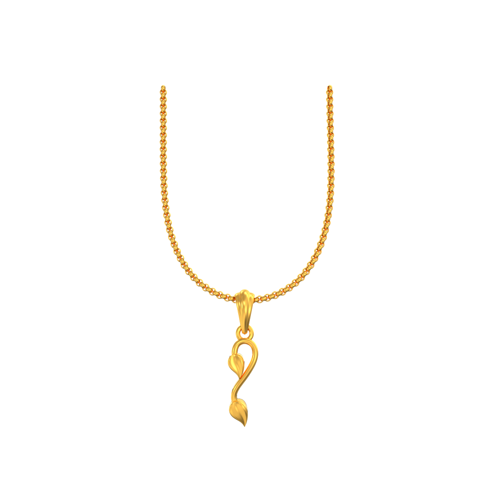 Lustrous Leafy Gold Pendant