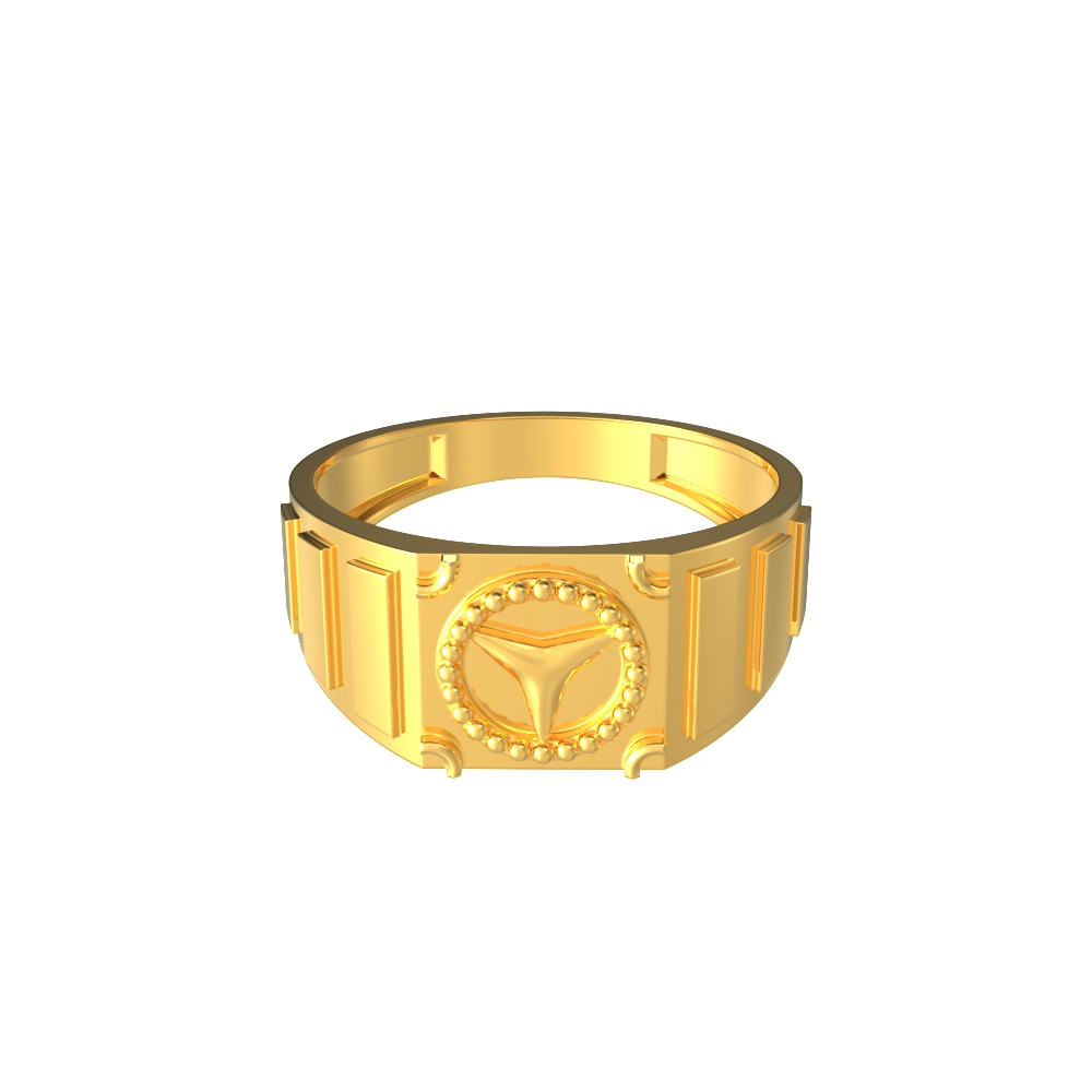 Mercedes Benz Symbol Gold Men's Ring