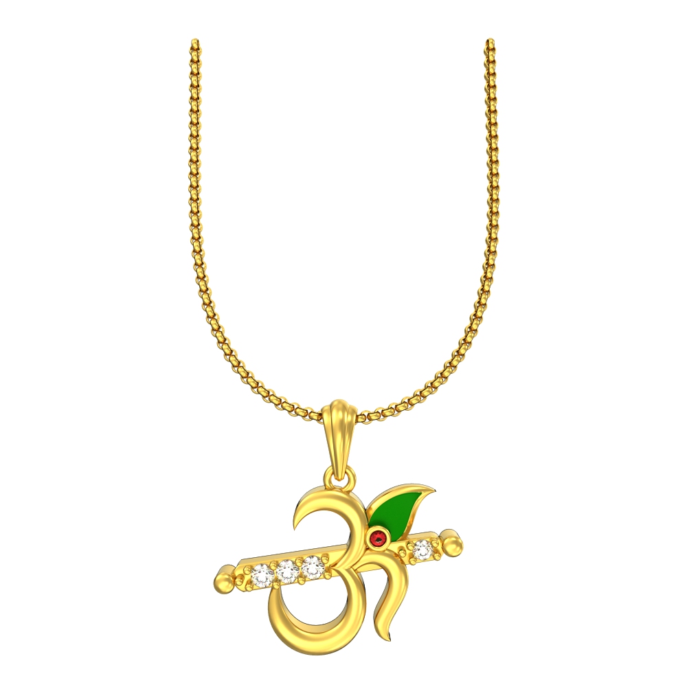 Om Locket In Gold