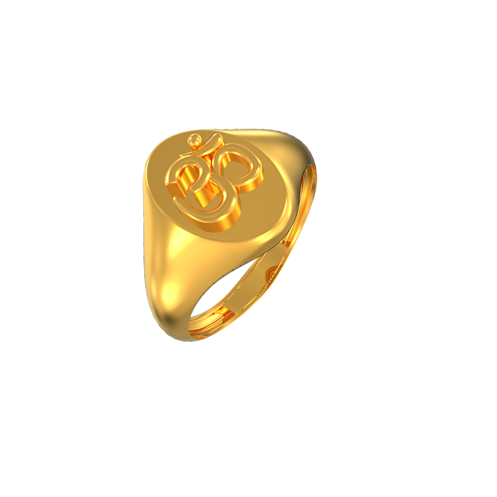 Carving of Om Symbol Men's Ring