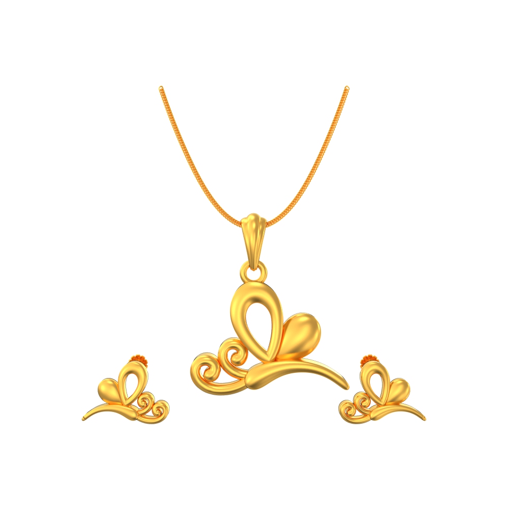 Plain-Butterfly-Pendant-set