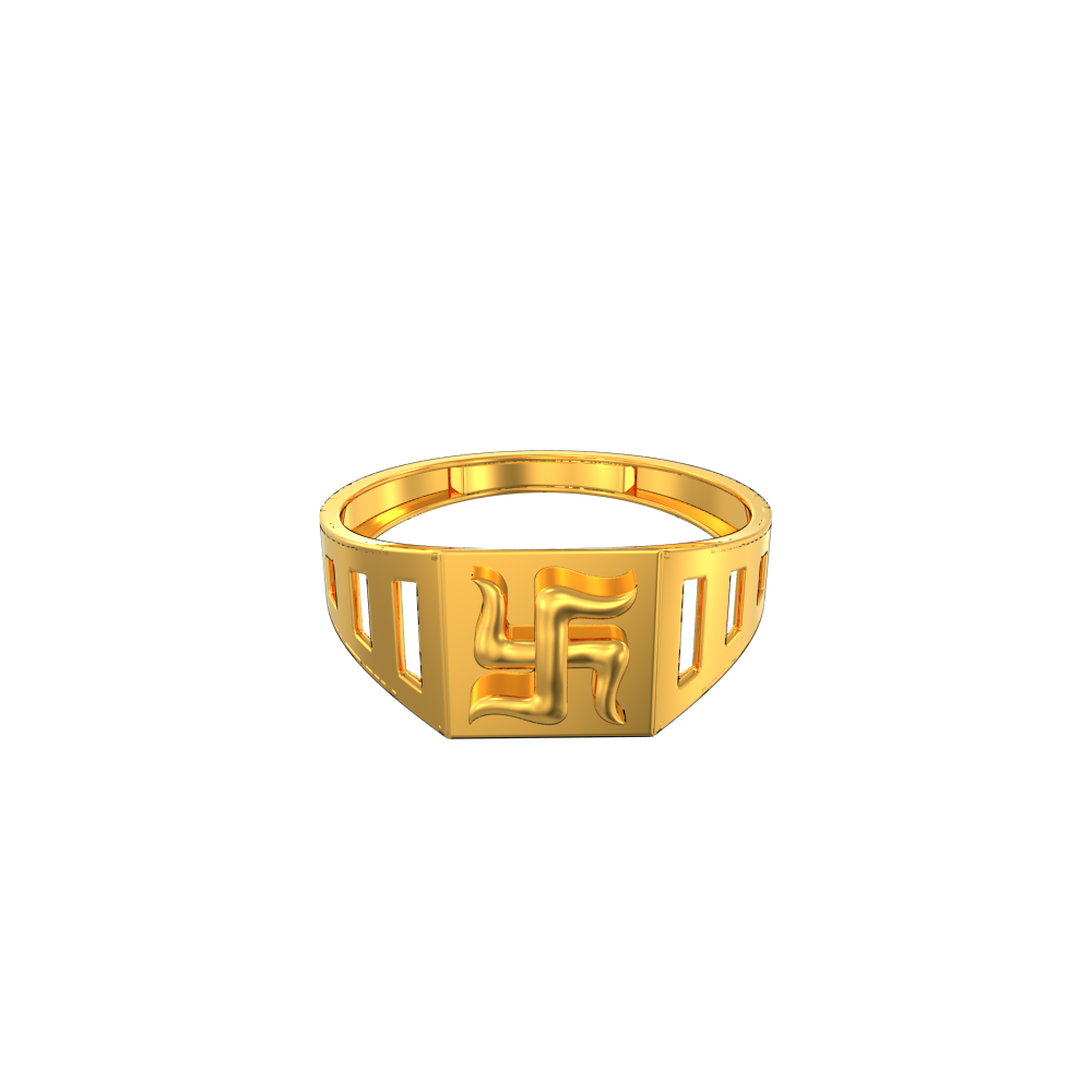 Sacred Swastik Carved Elegance Ring