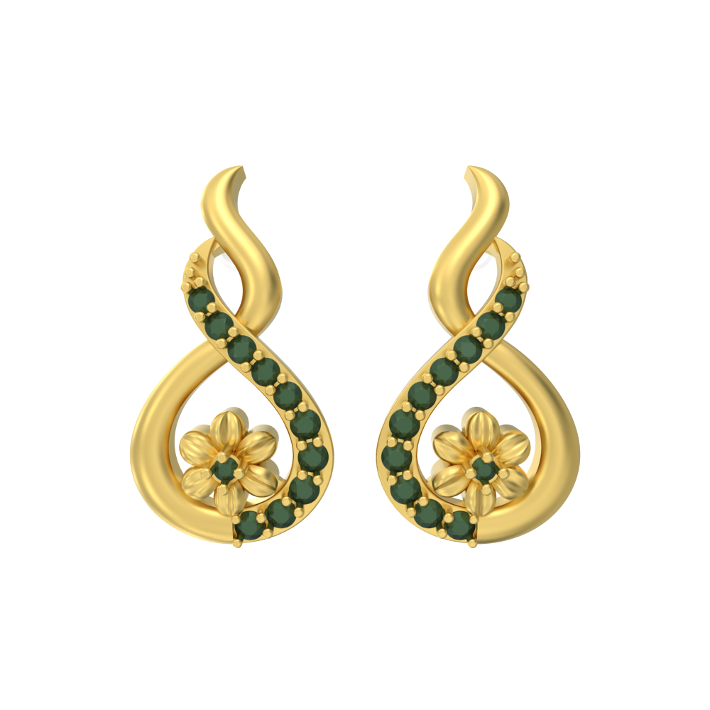 Shop Greeny Drips Gold Studs