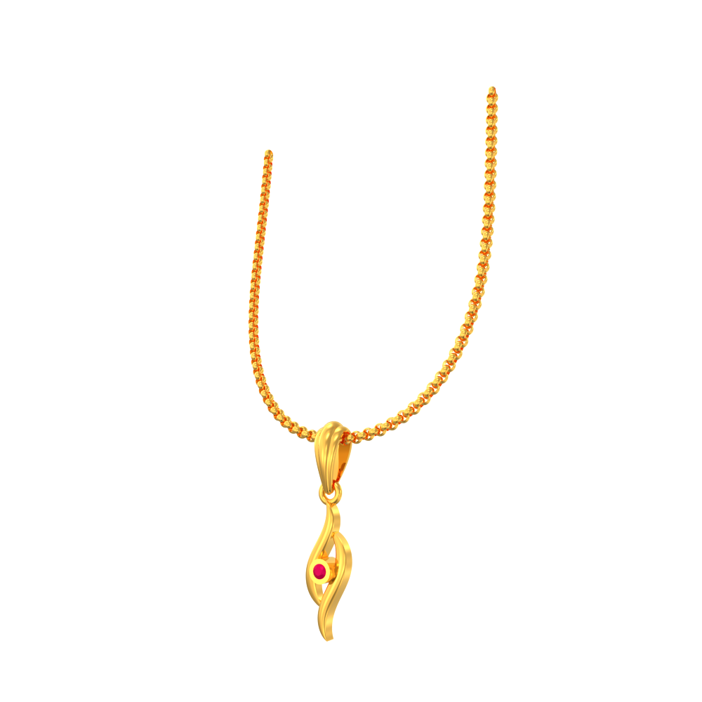 Simple Single Stone gold Pendant