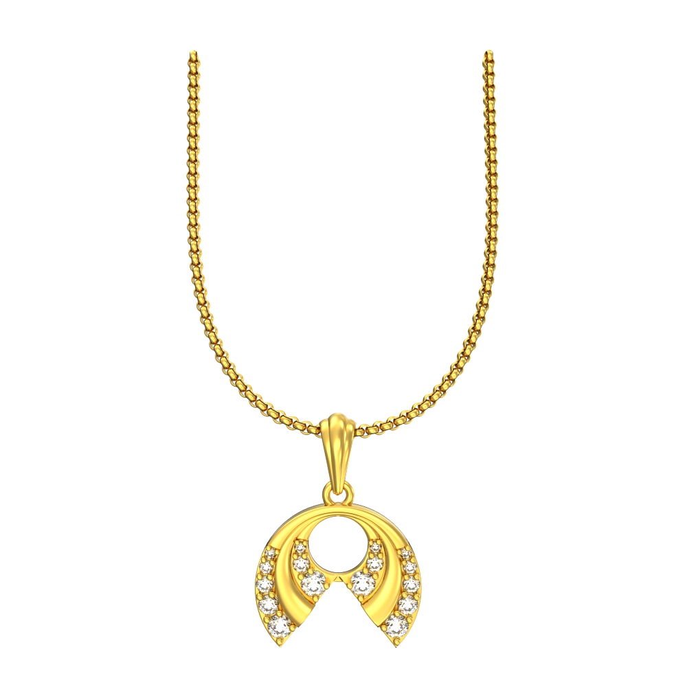 Simple Stone Pendant Design In Gold