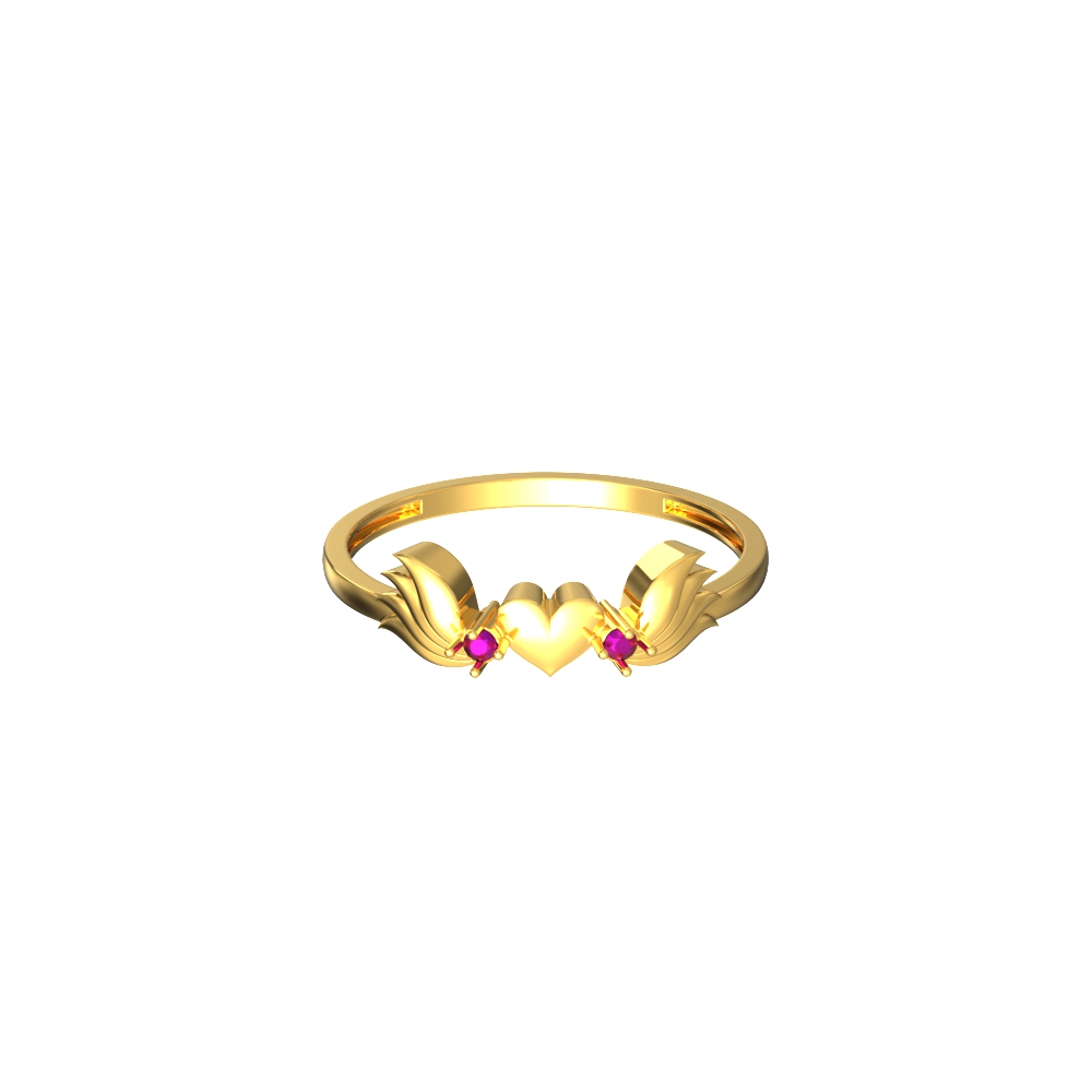 Sizzling Heart Wings Gold Ring