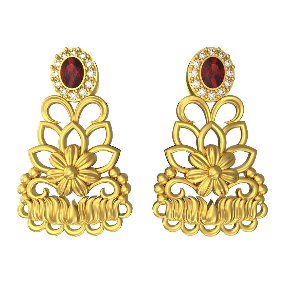 Sparkling Wedding Gold Earrings