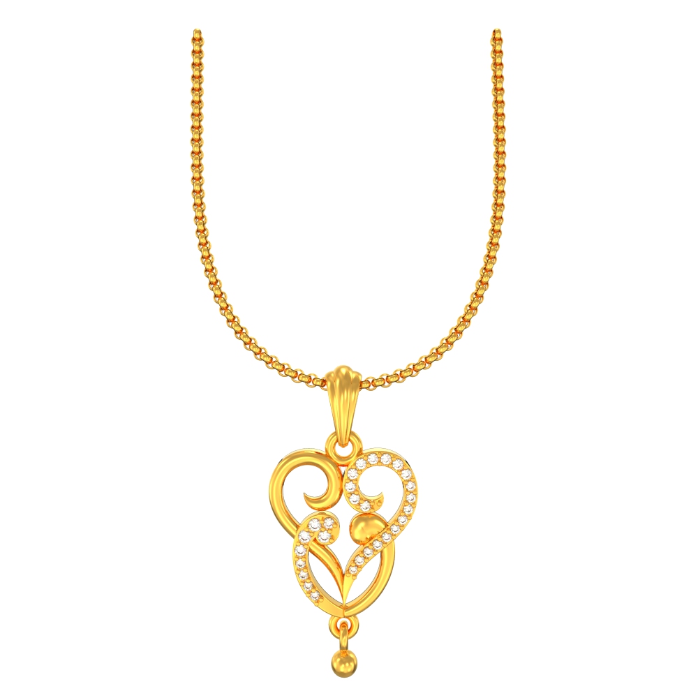 Three Heart Gold Pendant