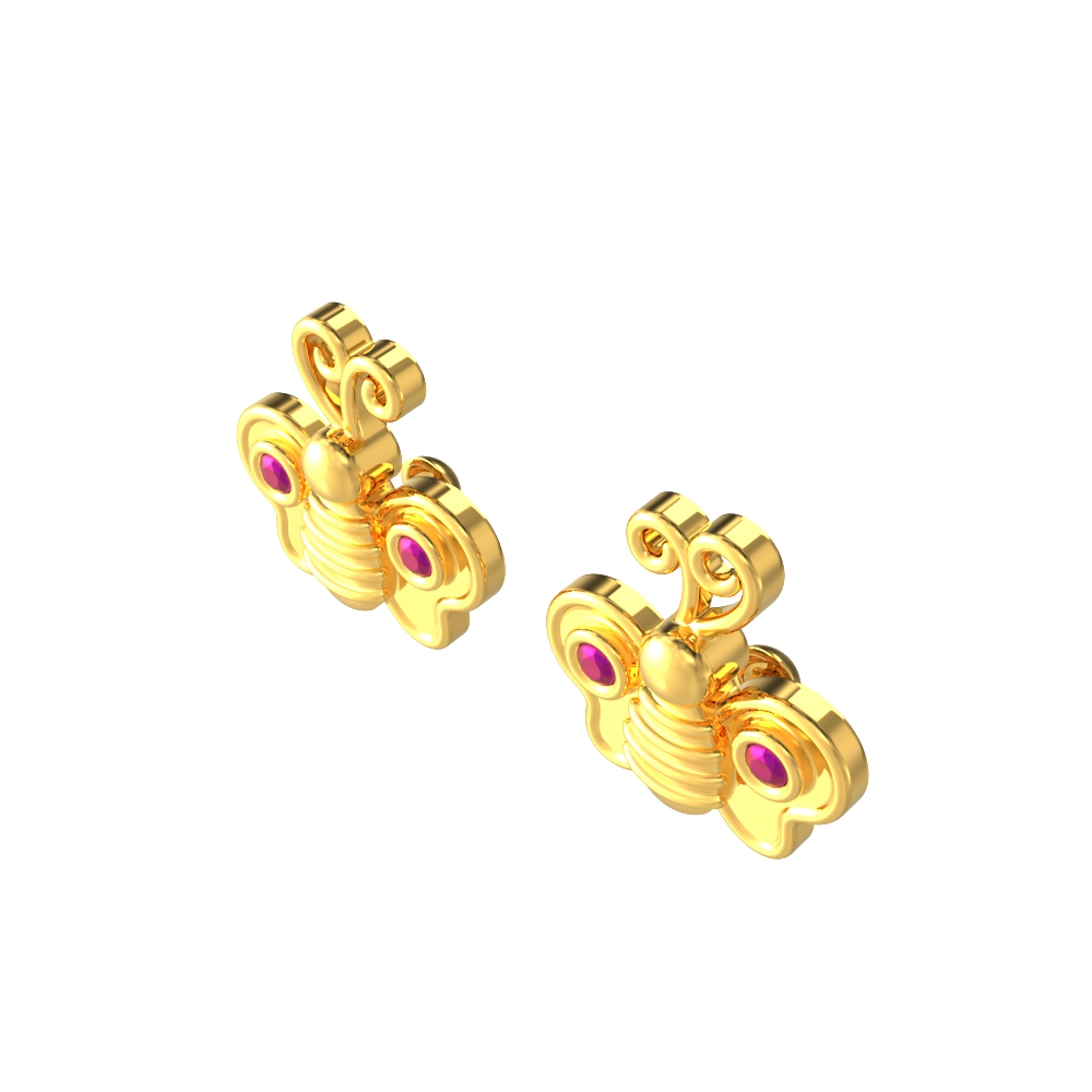 Tiny Butterfly Gold Hoops Earring Chennai