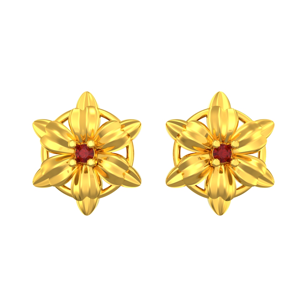 Traditional-Floral-Design-Stone-Gold-Stud