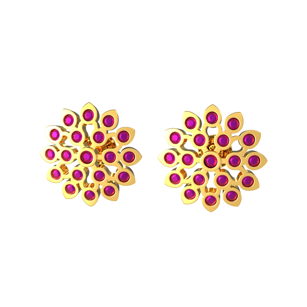 Traditonal-Flower-Gold-Earrings