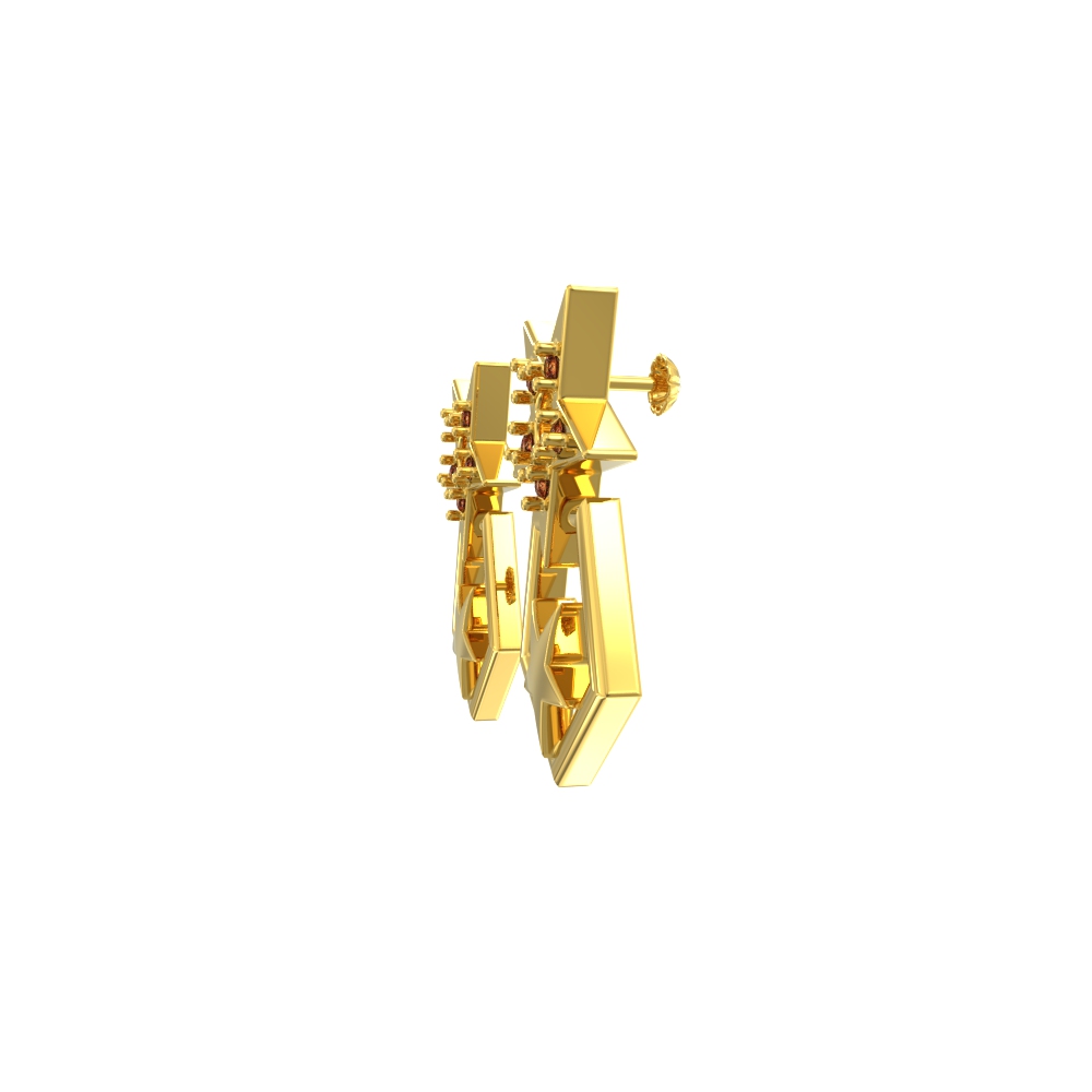 Twinkling Trips Gold Earrings Chennai