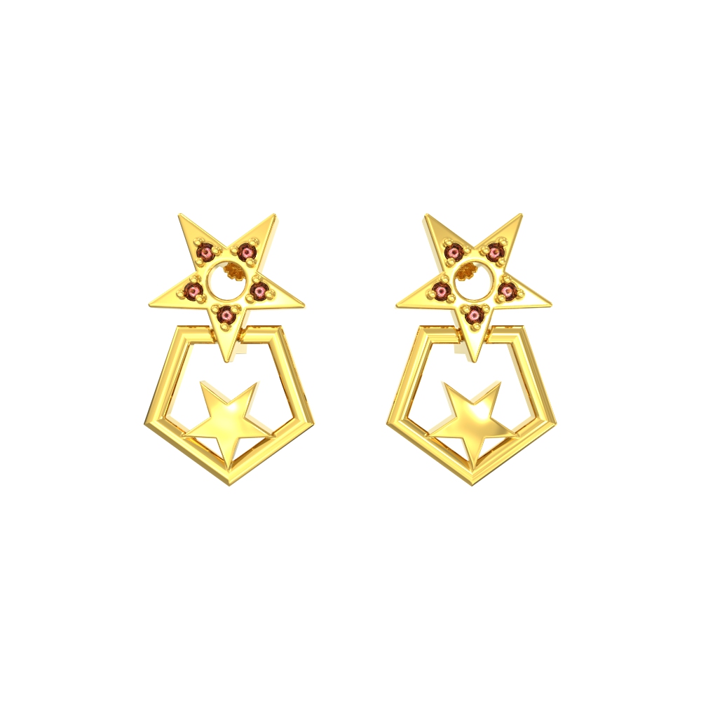 Twinkling Trips Gold Earrings