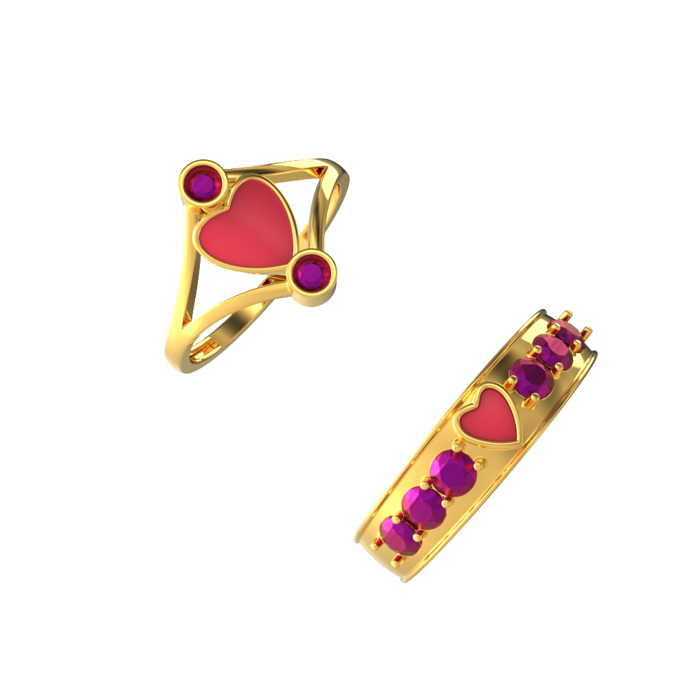 Unique Heart Couple Rings