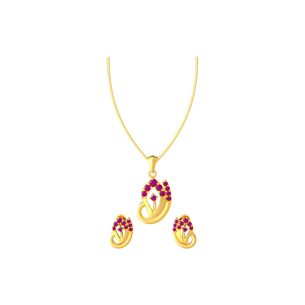 Blooming-Floral-Pendant-Set