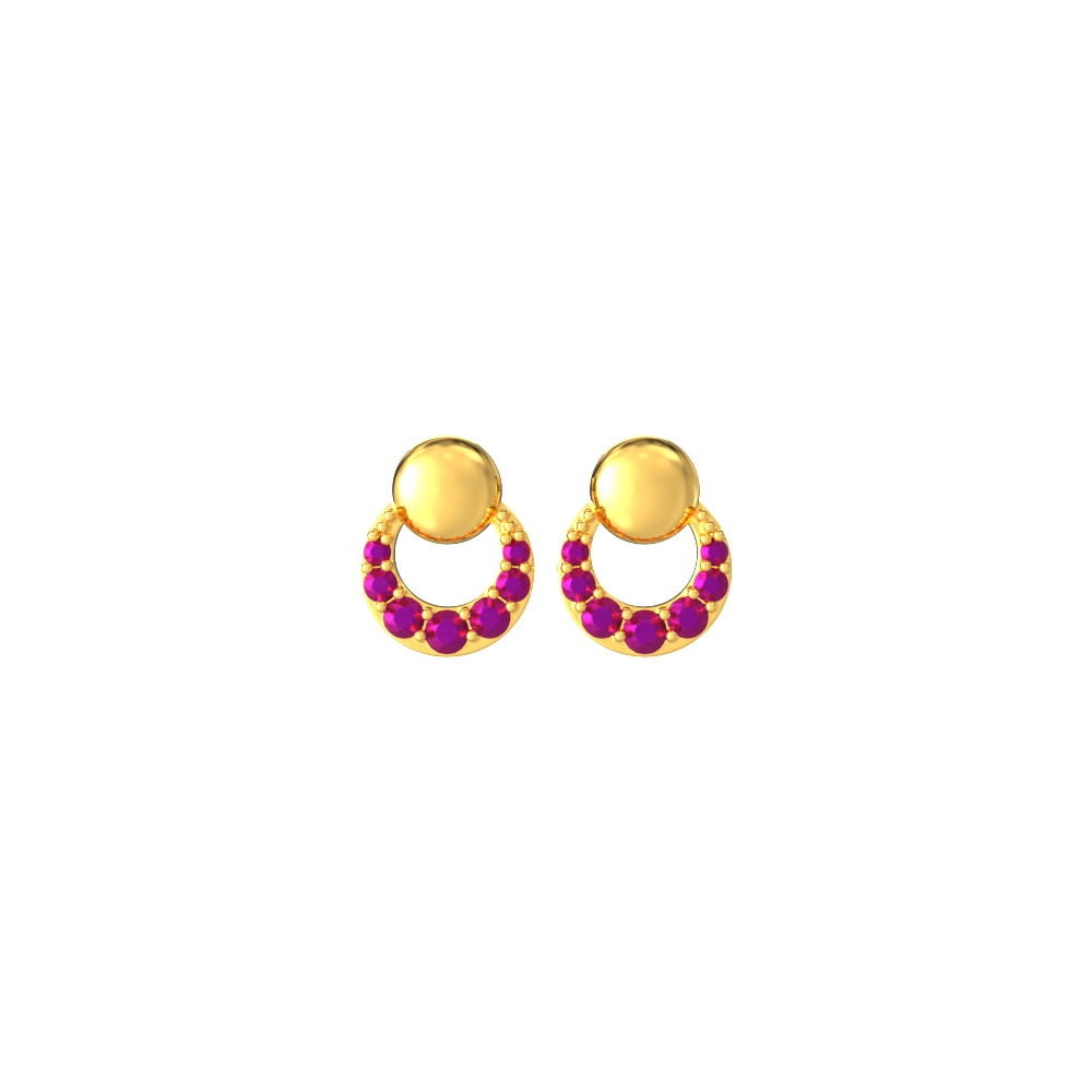 Geometric Stoned Gold Studs
