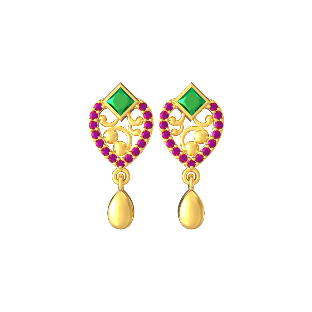 Golden Oval Marvel Earrings