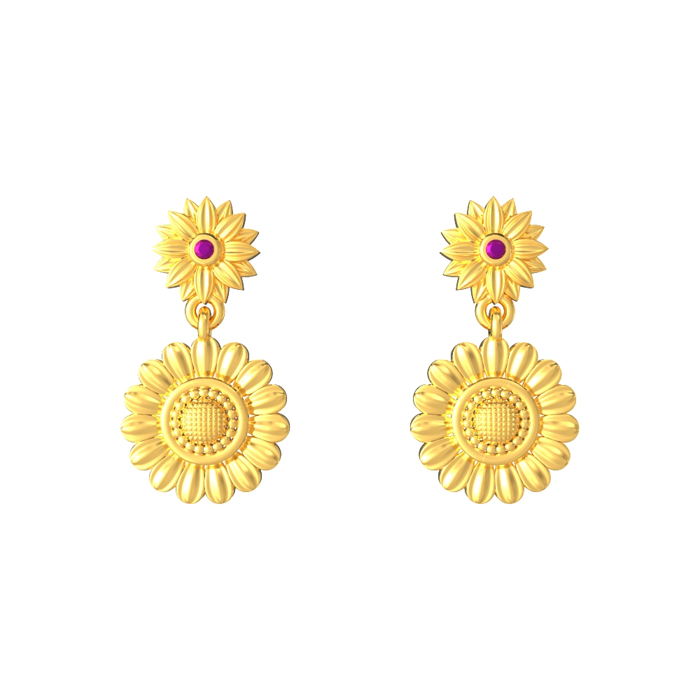 Double-Blooming-Floral-Gold-Earrings