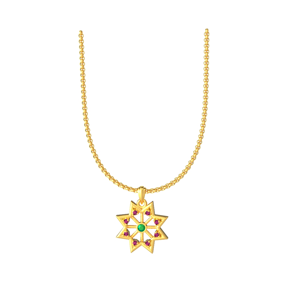 Elegant-Floral-Star-Gold-Pendant