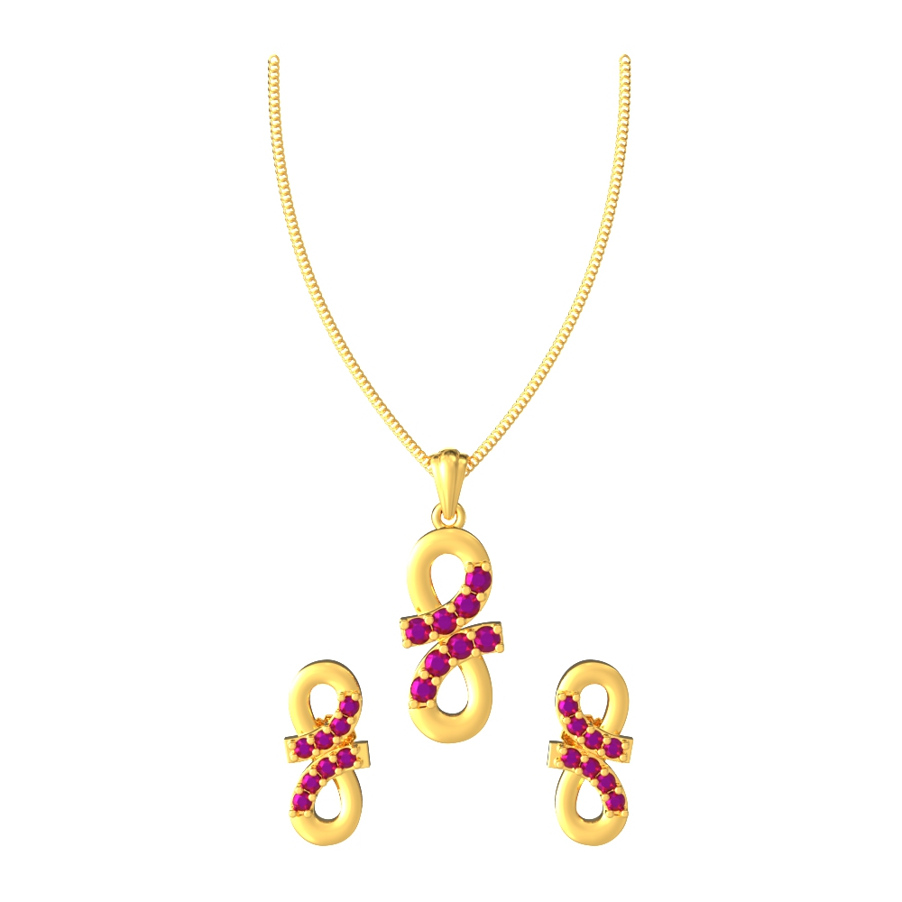 Enchanting-Curvy-line-Pendant-set