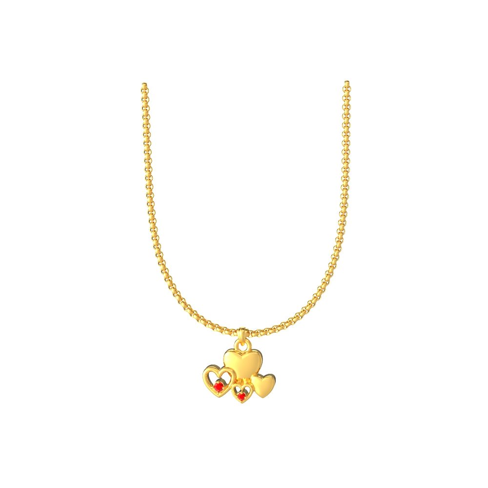 Enchanting-Family-heart-Gold-Pendant