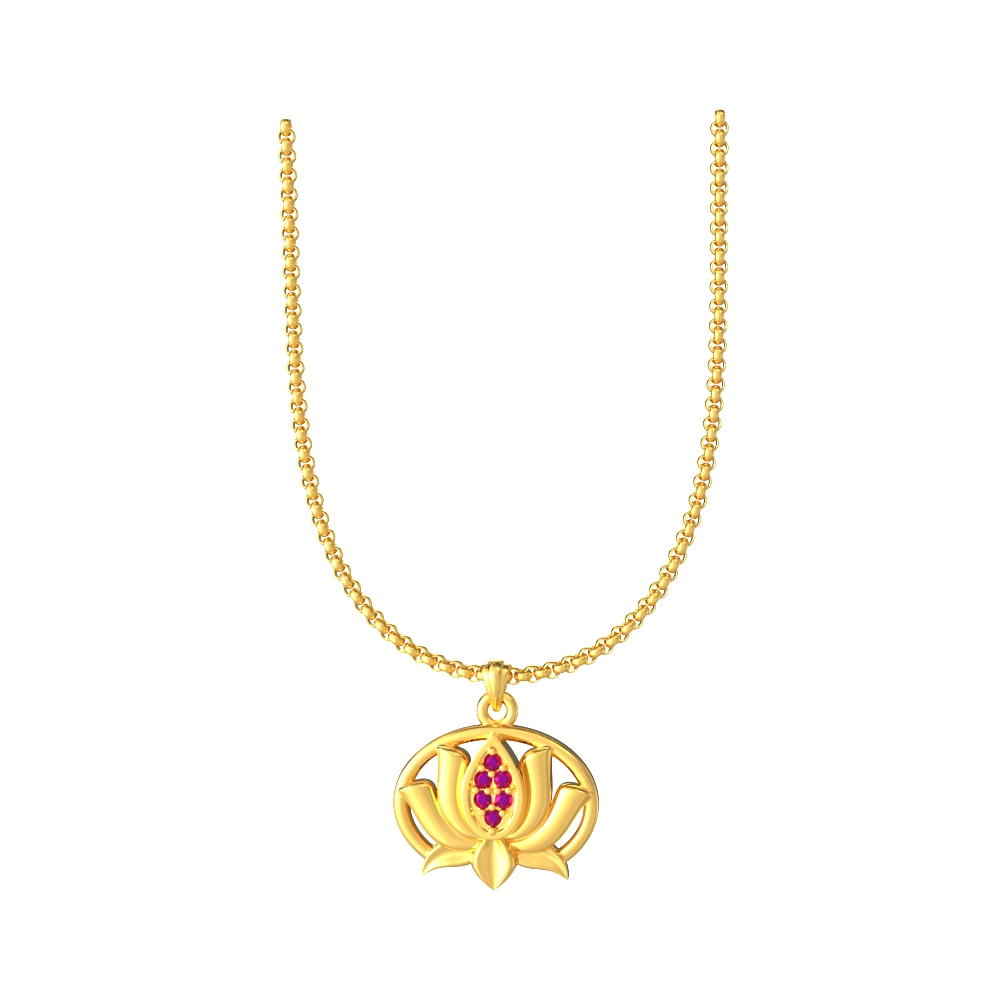 Lotus-Flower-Gold-Pendant