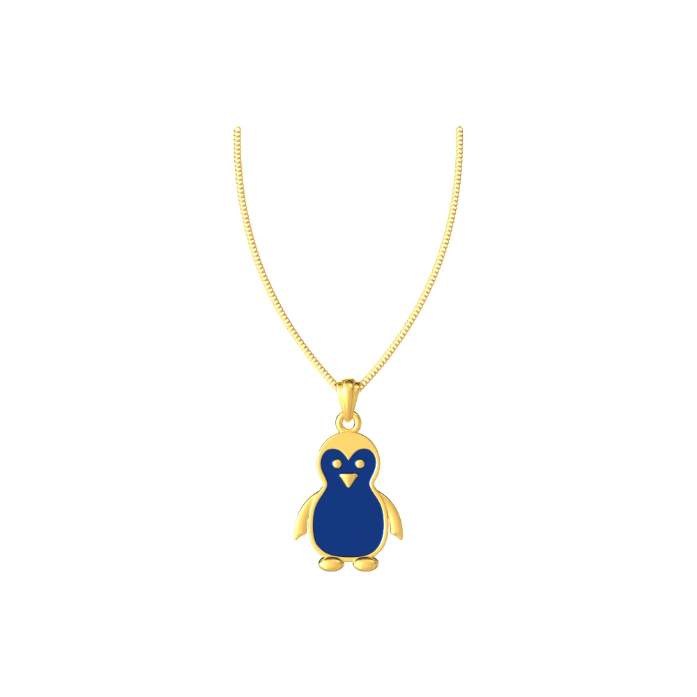 Penguin-Gold-Pendant-for-Kids