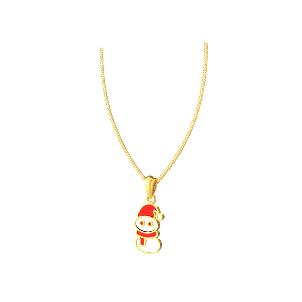 Snowman-Kids-Gold-Pendant
