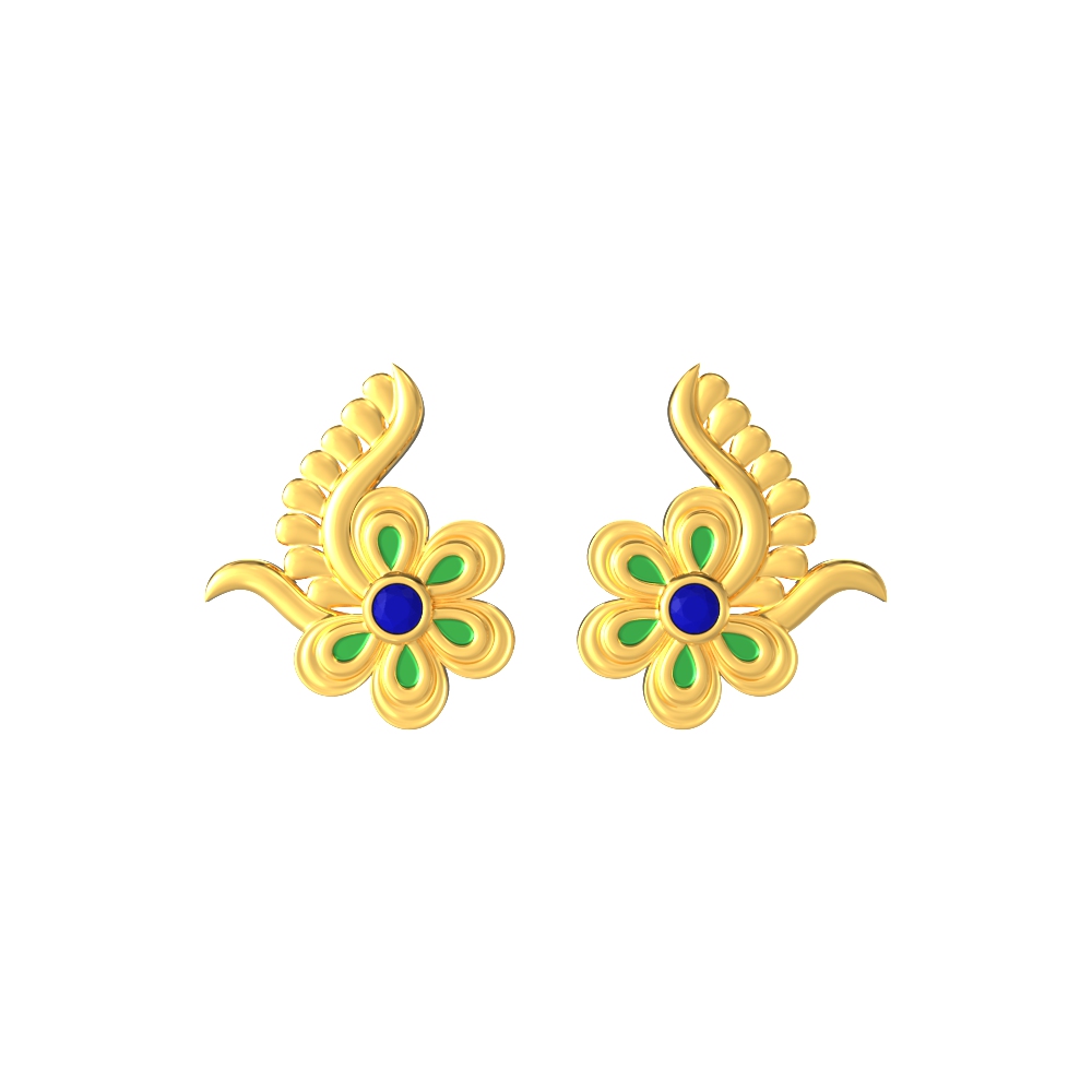 Antique-Floral-Gold-Stud