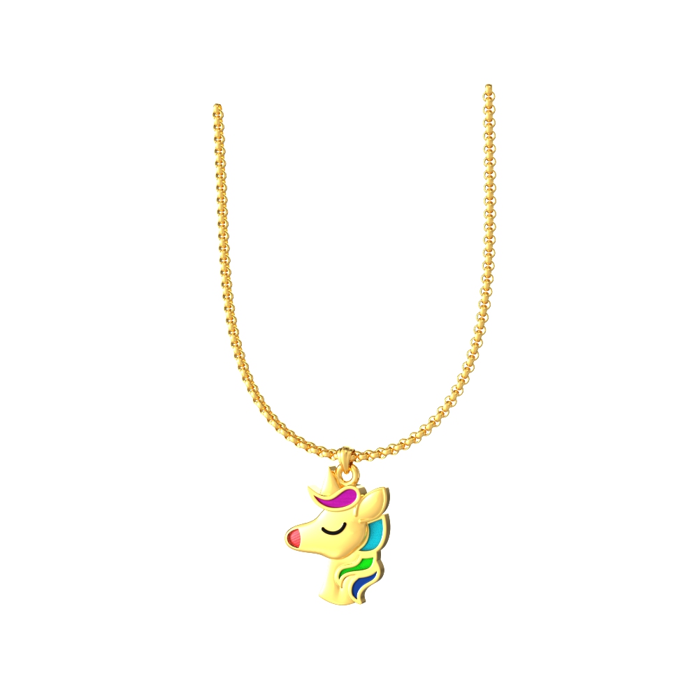 Dashing-Horse-Gold-Pendant-for-kids