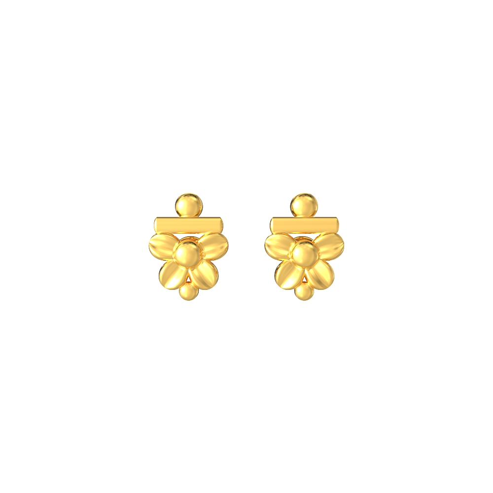 Floral-Design-Gold-Stud