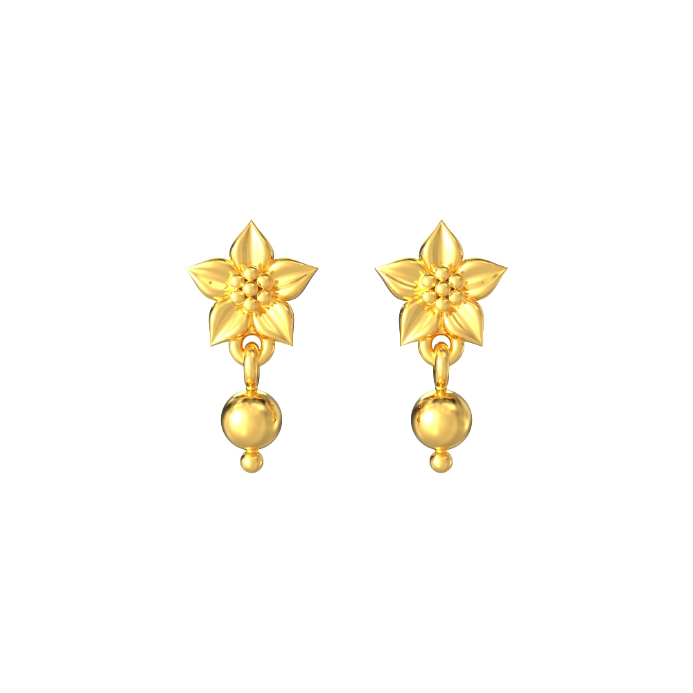 Flower-Design-Gold-Earring