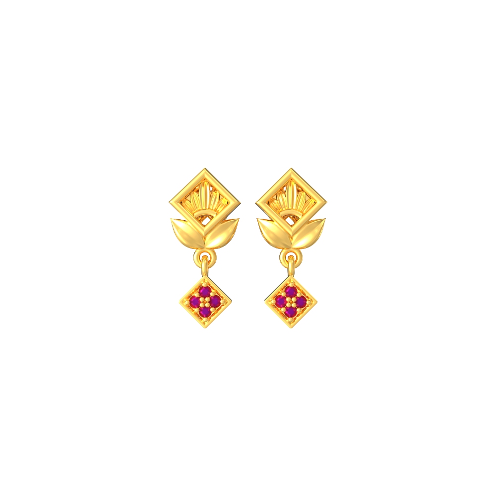 Gorgeous-Leaf-Design-Gold-Earrings