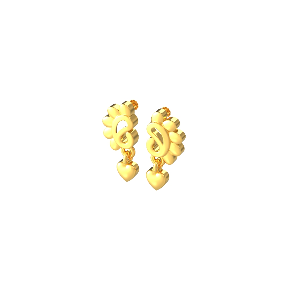 Heart-Drops-Gold-Earring
