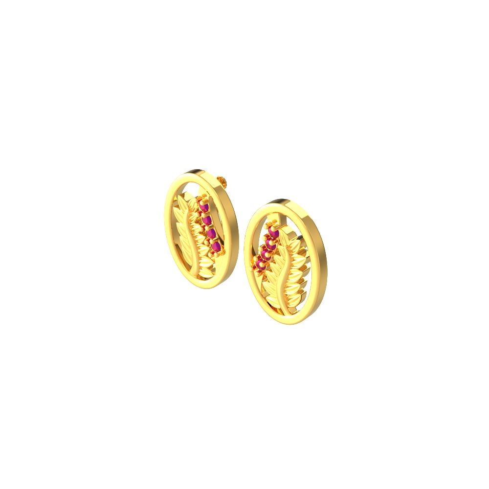 Leaf-design-Gold-Earring