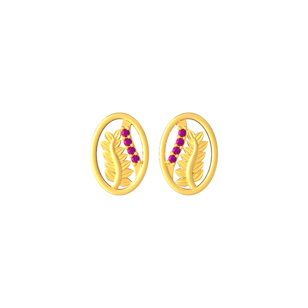 Oval-Leaves-Gold-Earrings