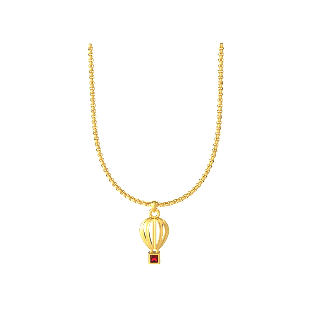 Parachute-Design-Kids-Gold-Pendant