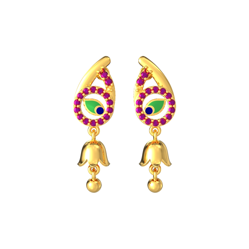 Peacock-Gold-Drops-Earrings