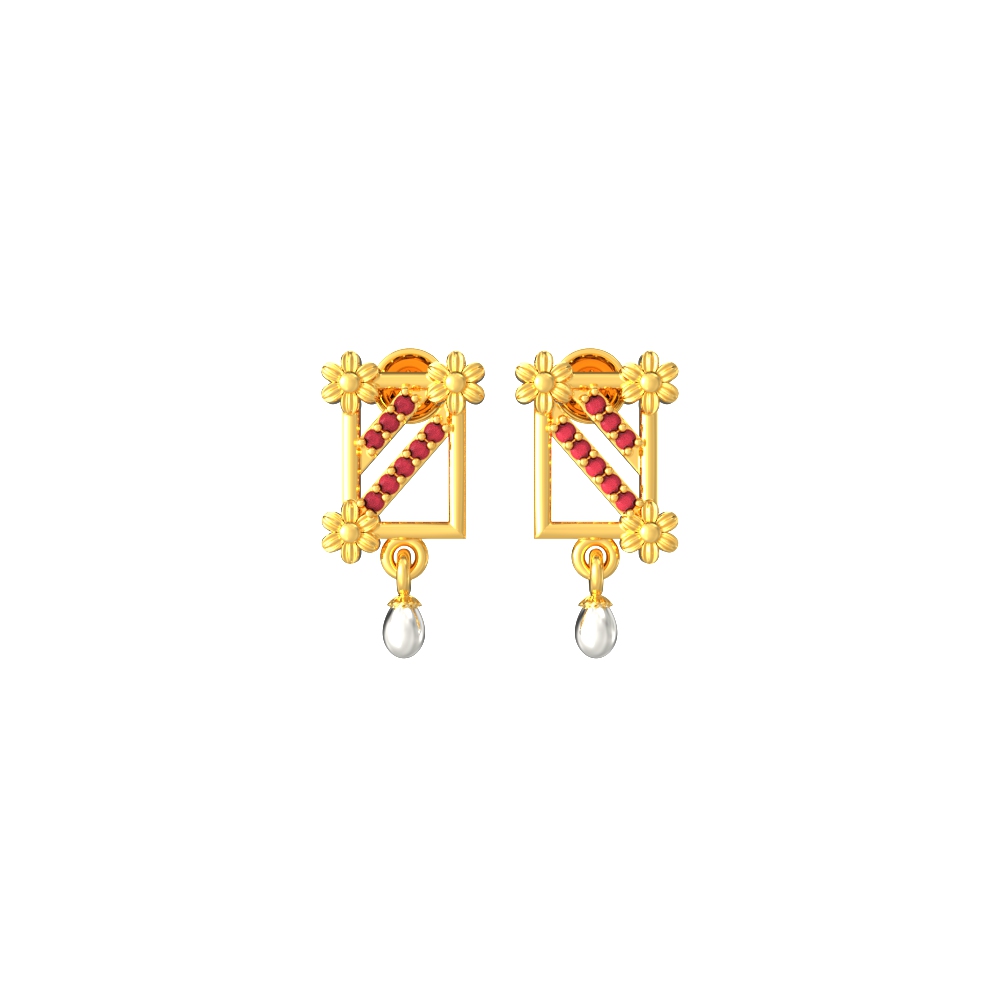 Pleasing-Rectangle-Gold-Earrings