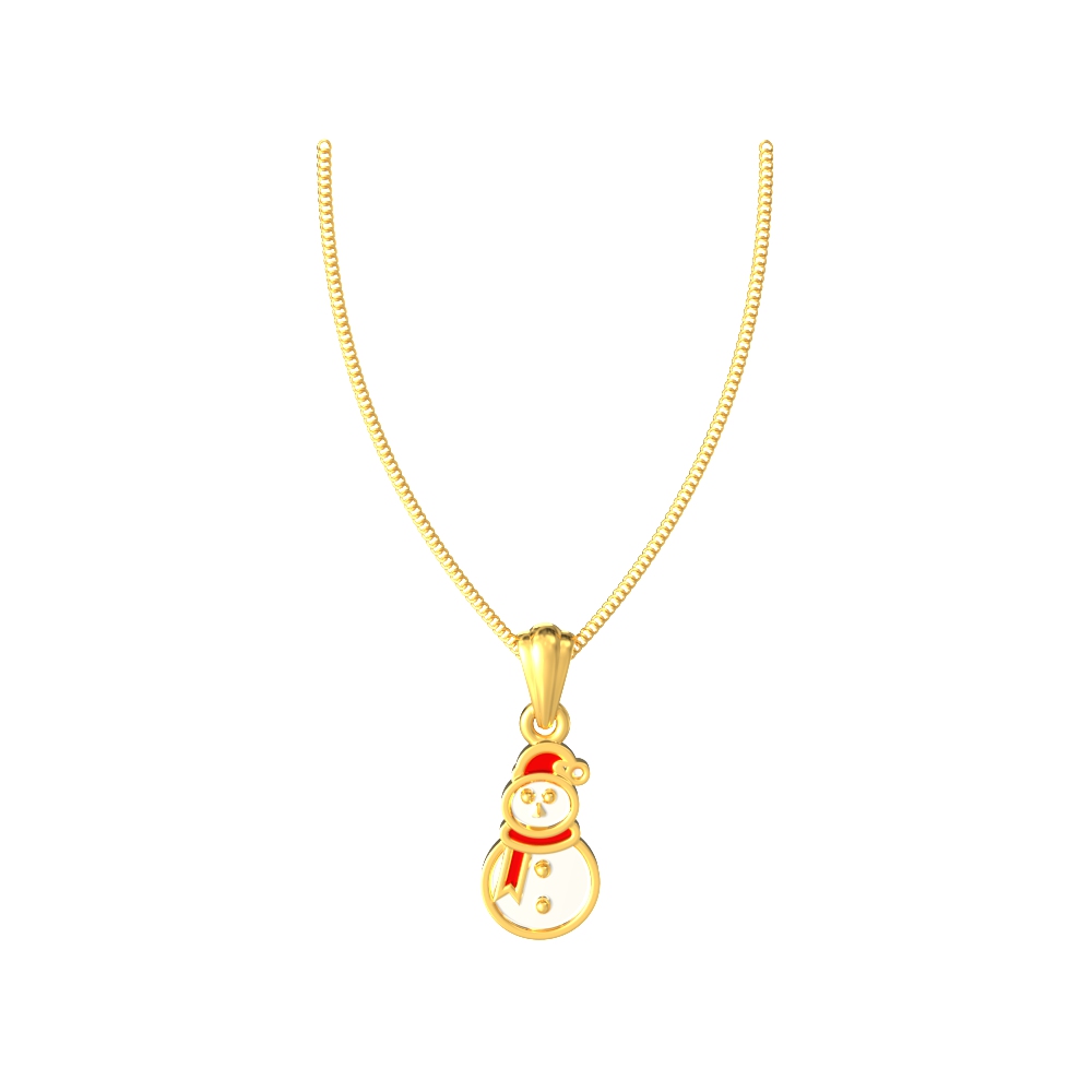 Snowman-Kids-Gold-Pendant