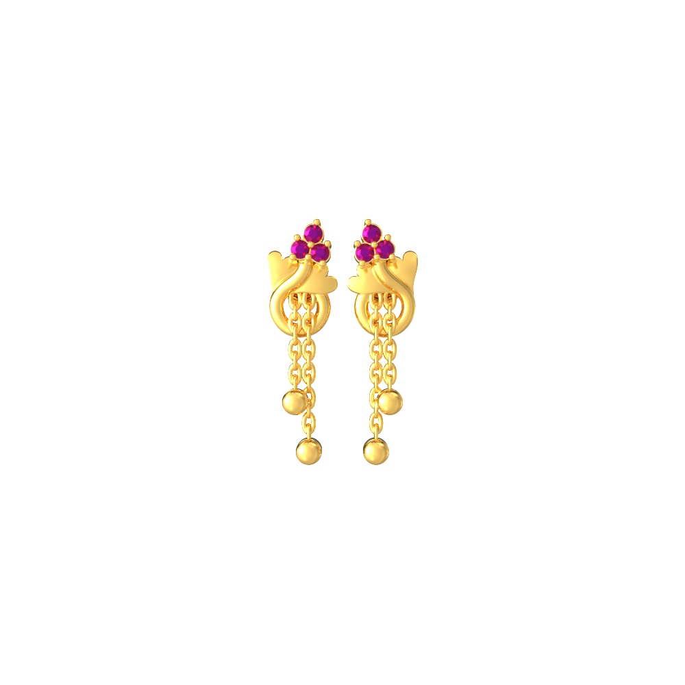 Charming Dangle Heart Gold Earring