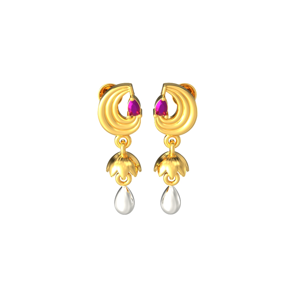 Curvy Dangle Gold Earring