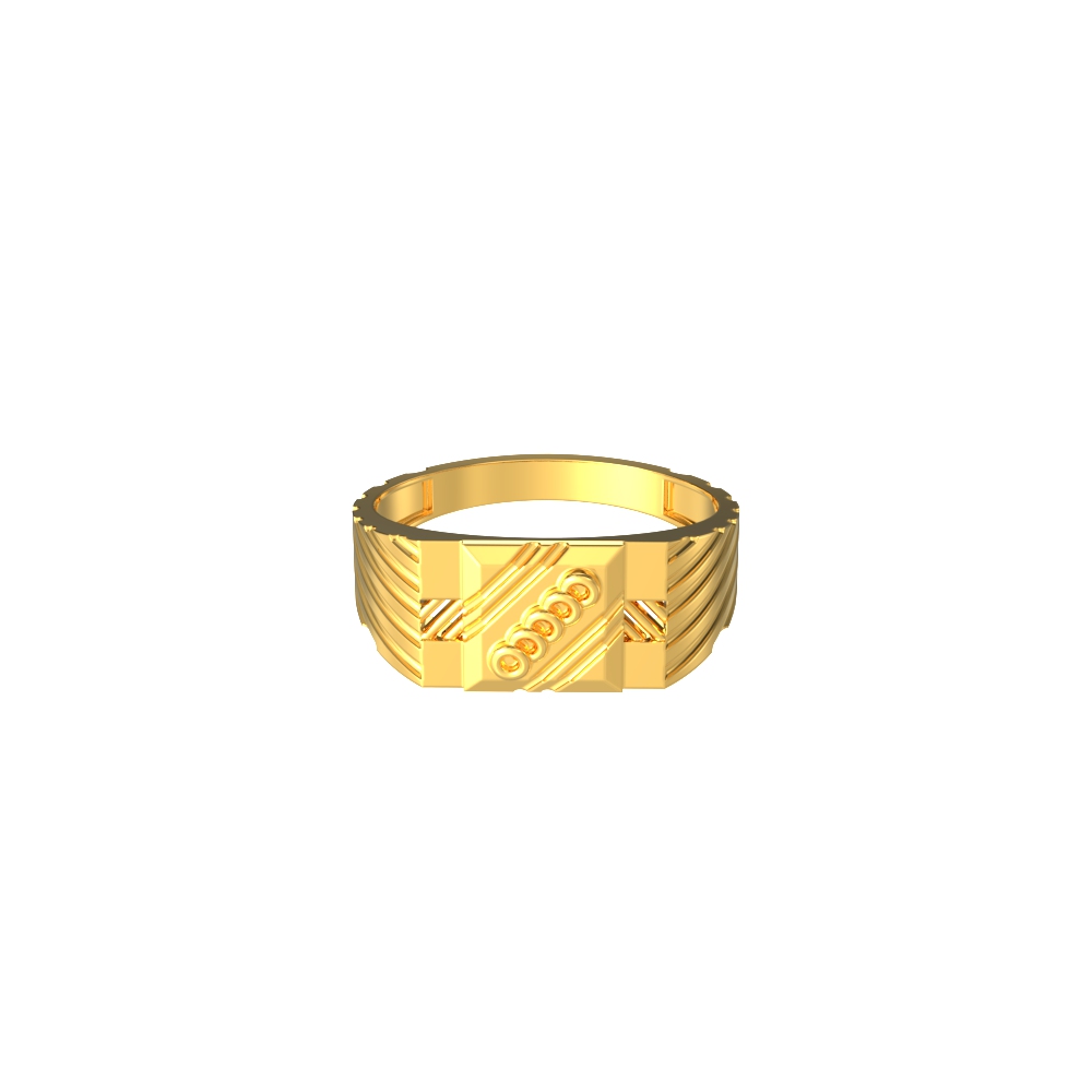 Densy Rectangle Mens Gold Ring